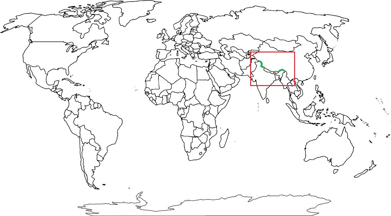 Granica Chin z Indiami grafika