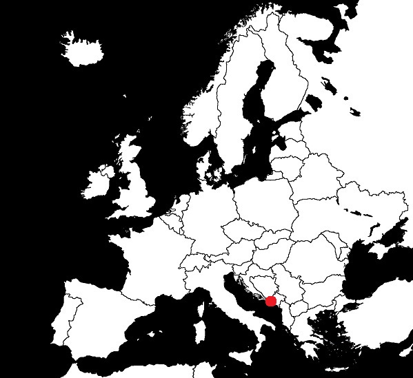 Granica Chorwacji z Czarnogórą grafika